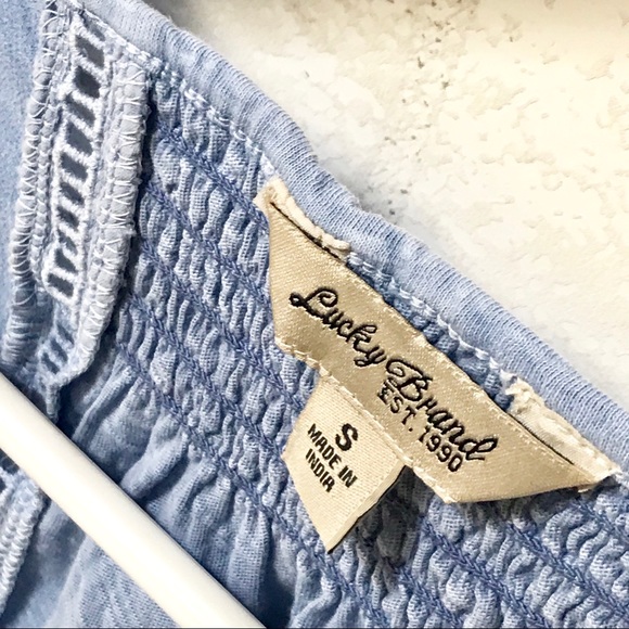 Lucky Brand Shell Tank Top Washed Embroidered Tee - Picture 3 of 7